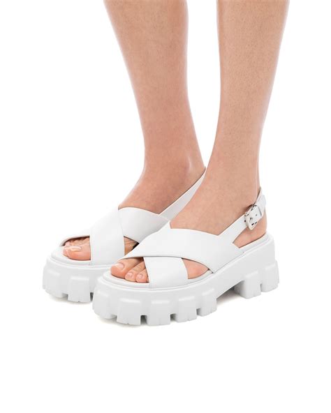 prada white chunky sandals|Prada transparent sandals.